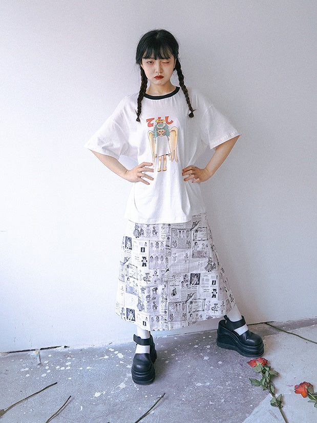 Flare Long Nichi NEWSPAPER ANGEL SKIRT