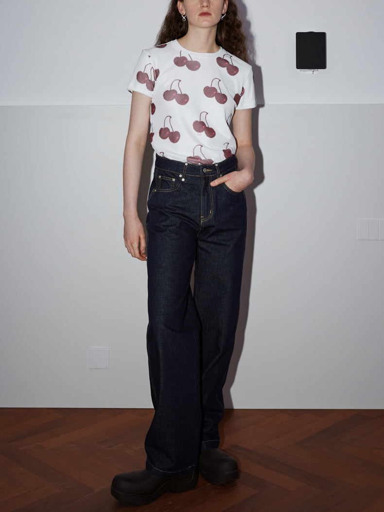 체리 캐주얼 팝 티셔츠