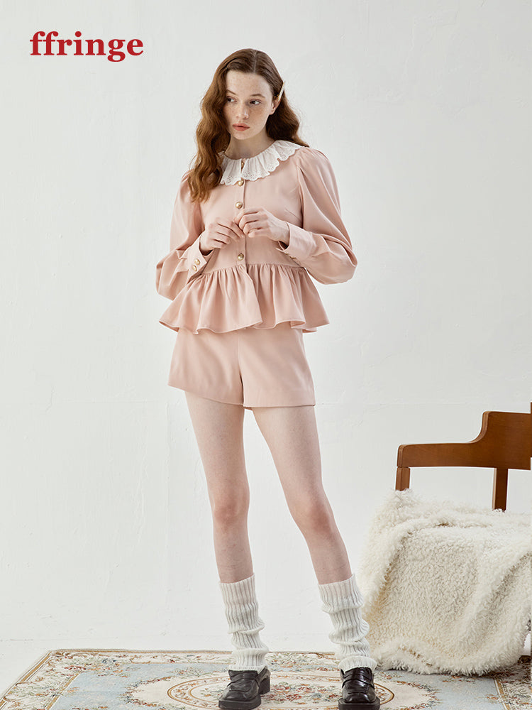 Suede Short Plain Short-Pants