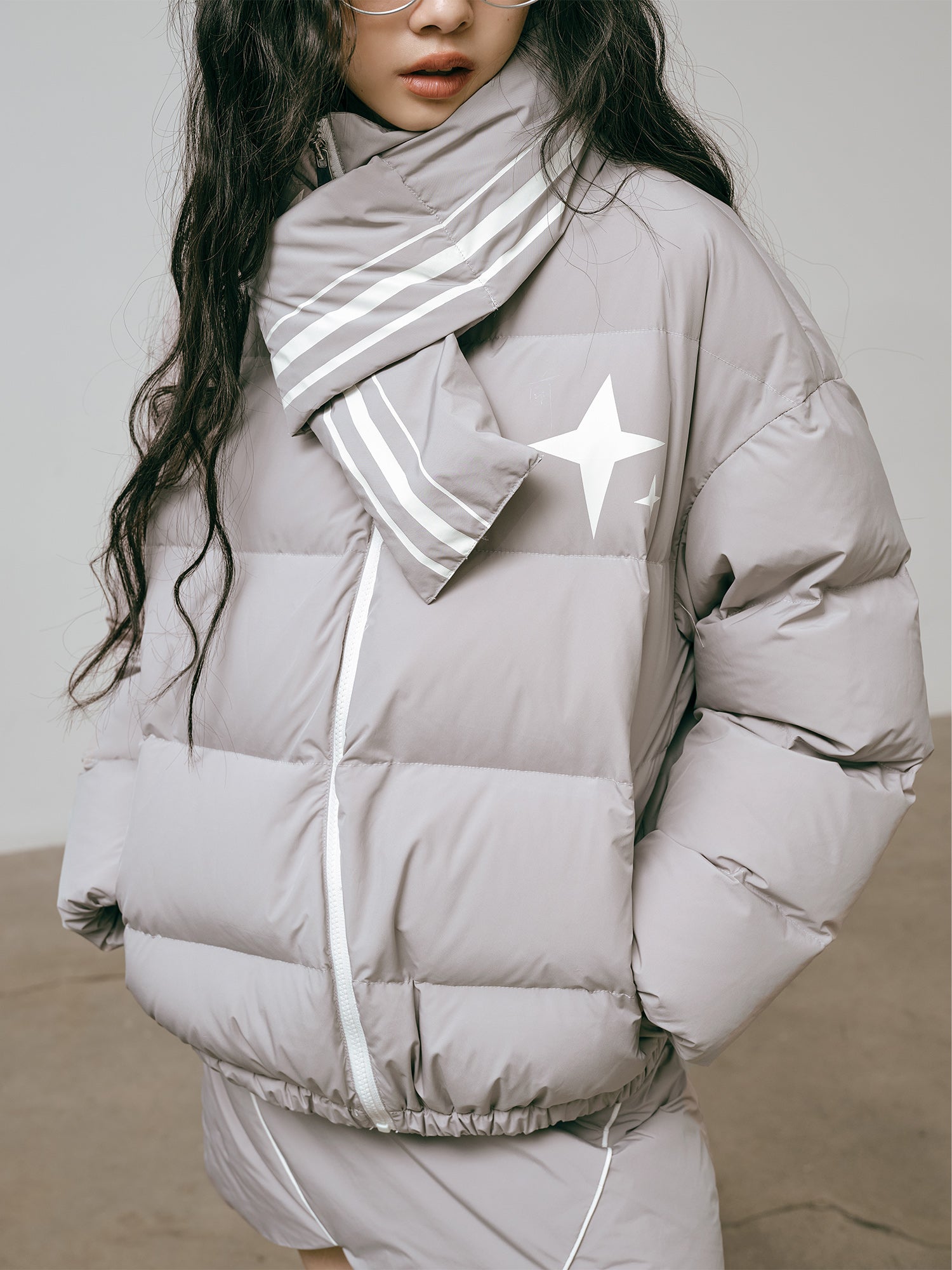 Quilting Mature Modest Down-Jacket & Skirt