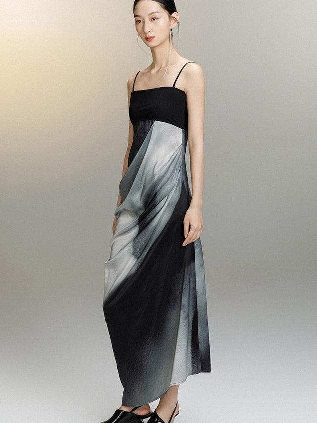 Tie-dye Drape Classy Mature One-piece