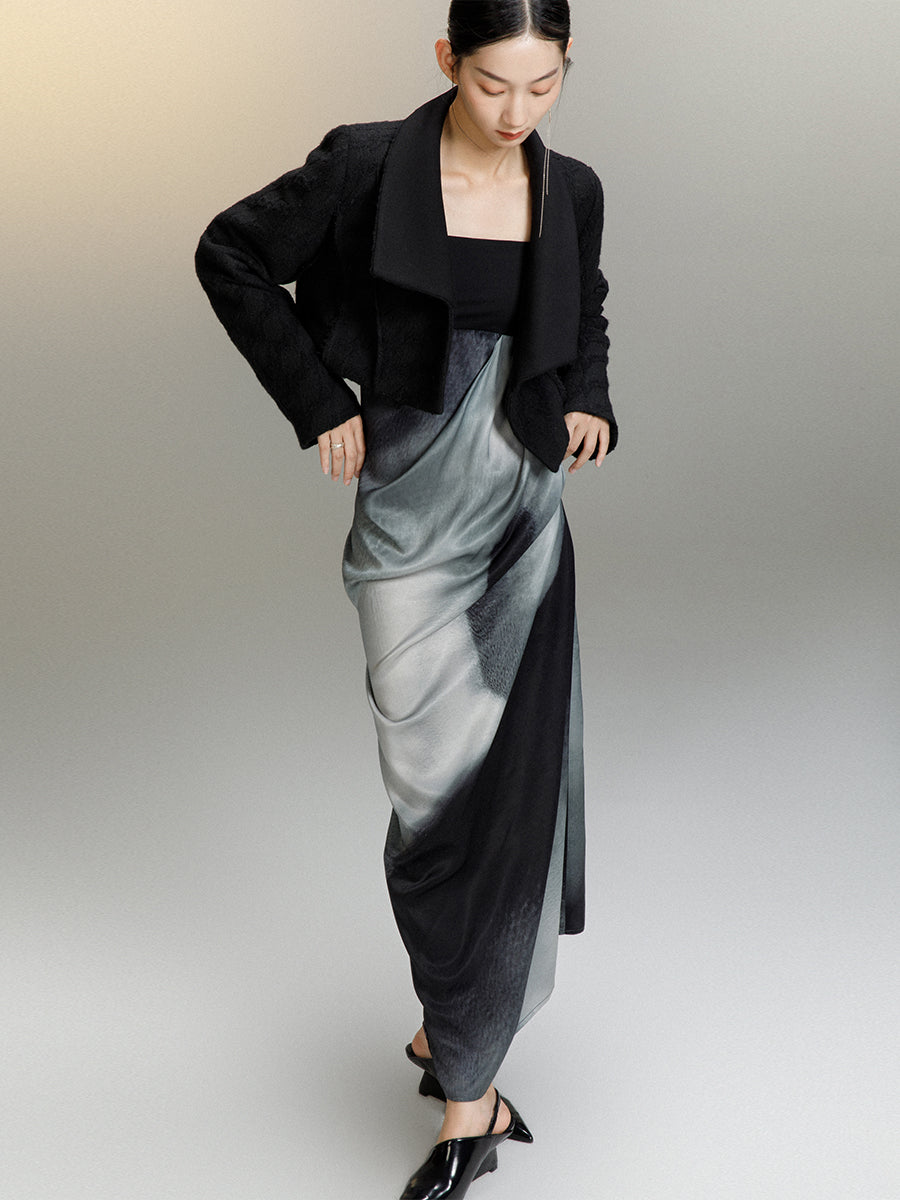 Tie-dye Drape Classy Mature One-piece