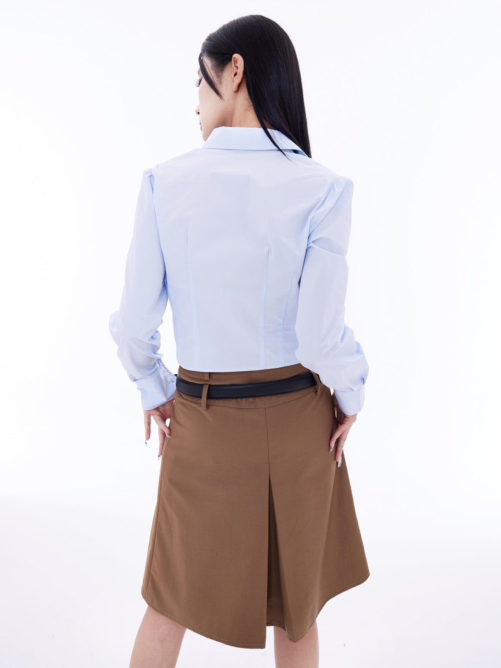 Plain Cropped Patch Shirt