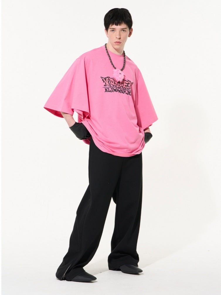 Übergroße Flare-Mischung Lose Print T-Shirt