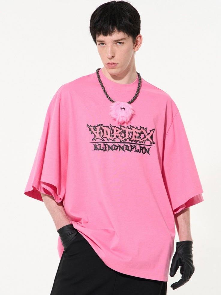 Übergroße Flare-Mischung Lose Print T-Shirt