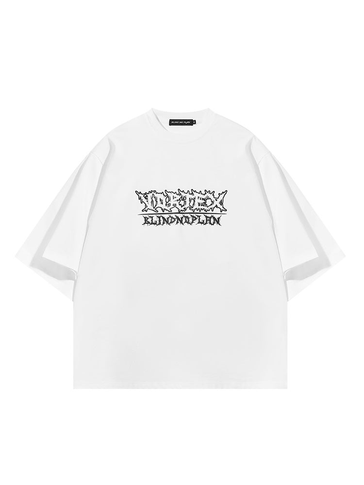 Übergroße Flare-Mischung Lose Print T-Shirt