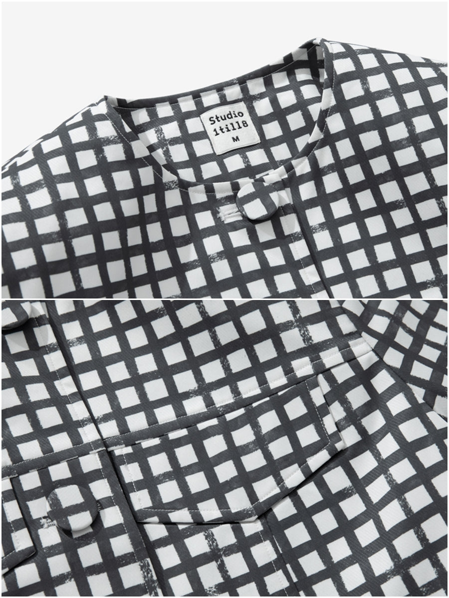 Scheckte mit mittlerer Flare Jacke Rock geschnitten