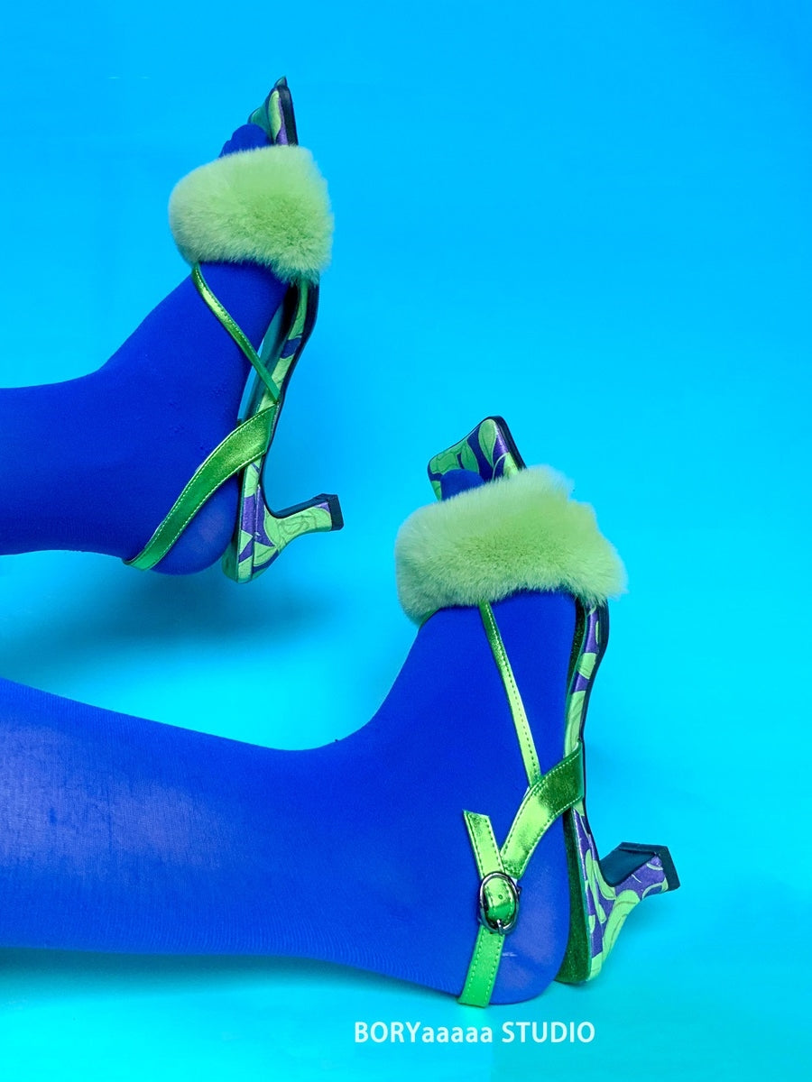 Sandale à la mode à talons à toe à toe à toe à fleurs