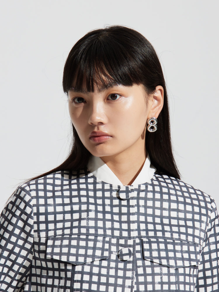 Scheckte mit mittlerer Flare Jacke Rock geschnitten