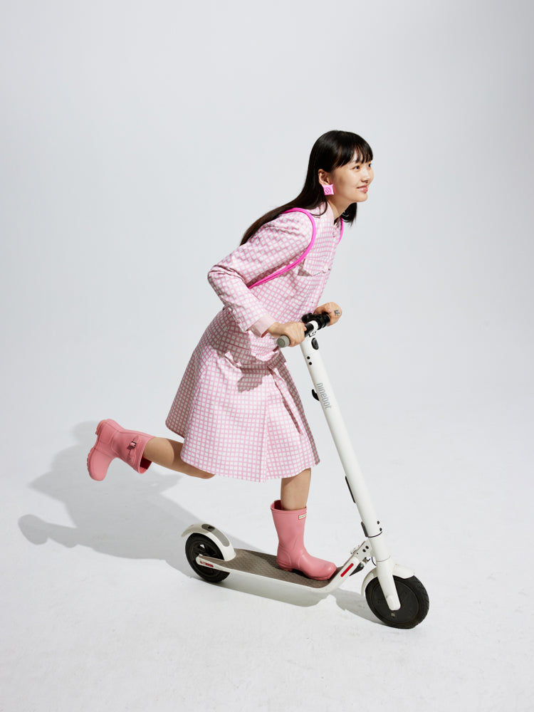 Checked Cropped Middle Flare Jacket Skirt