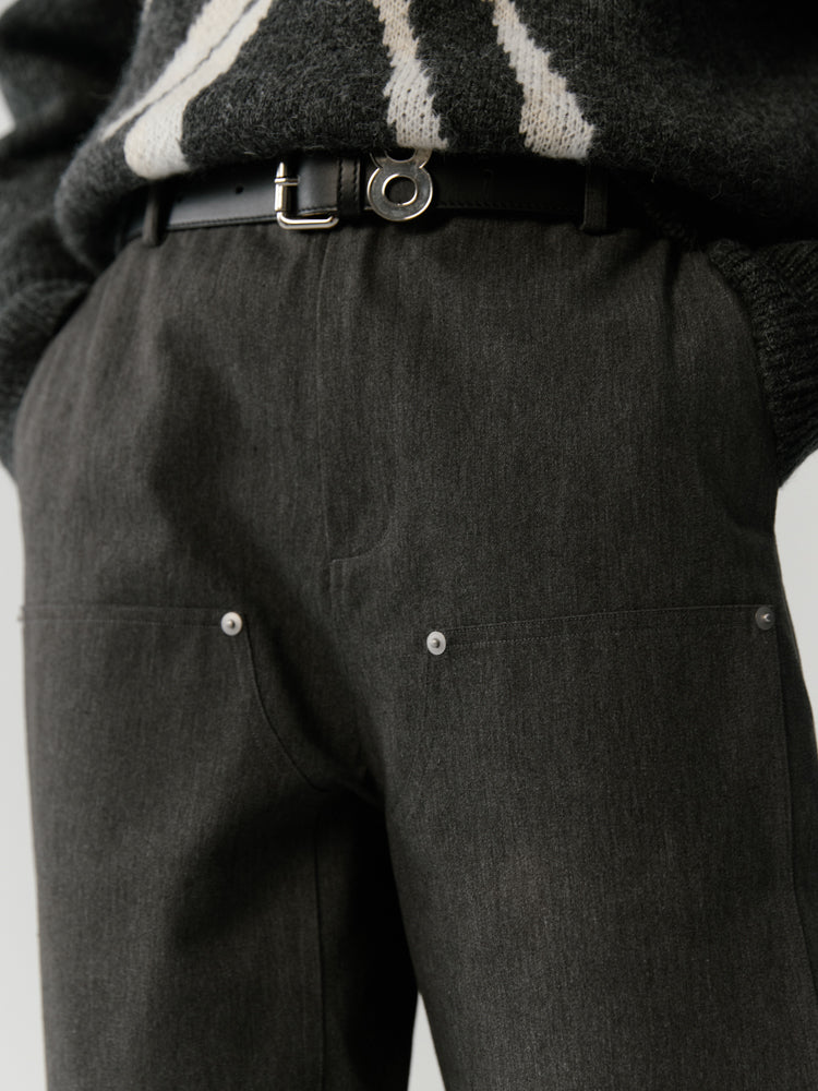 Wide Cropped Casual Faded Cut-Off Patns