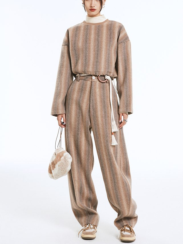 Stripe Loose Wide Casual Pants