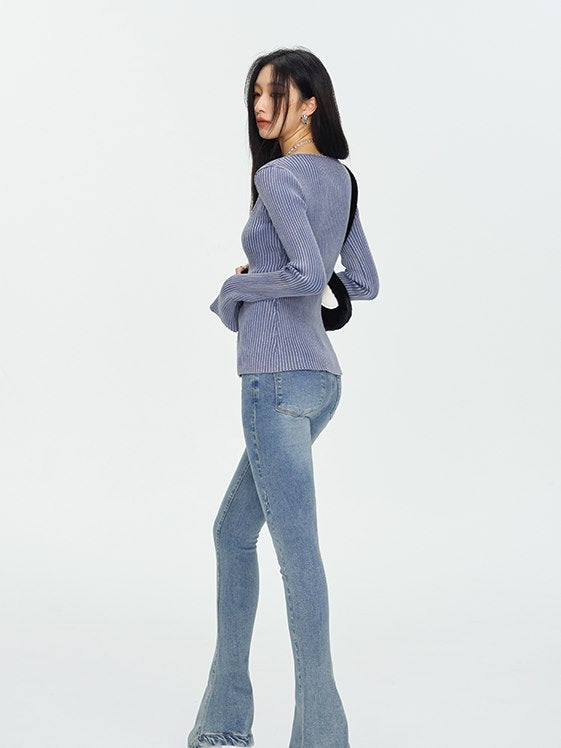 갈비뼈 꽉 섹시한 캐주얼 탑 & 스커트