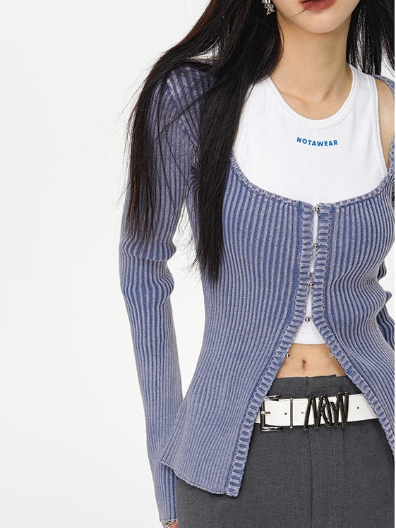 갈비뼈 꽉 섹시한 캐주얼 탑 & 스커트