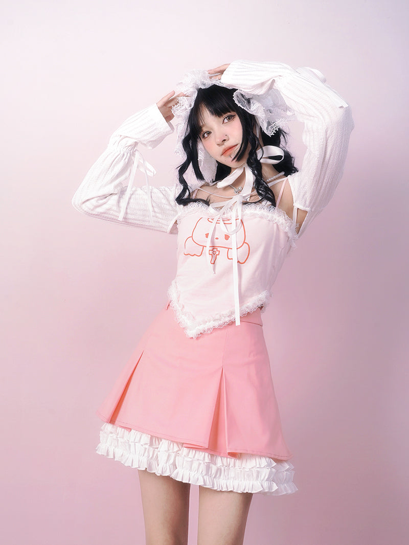 레이스 프릴 캐릭터 니치 카미솔