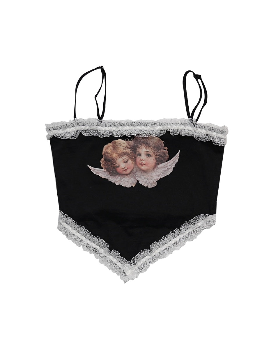 레이스 프릴 캐릭터 니치 카미솔