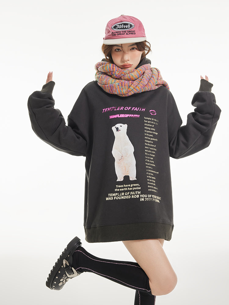 HODDIE OVERSIZE BEAR SWEAT PULLOVER PARKA