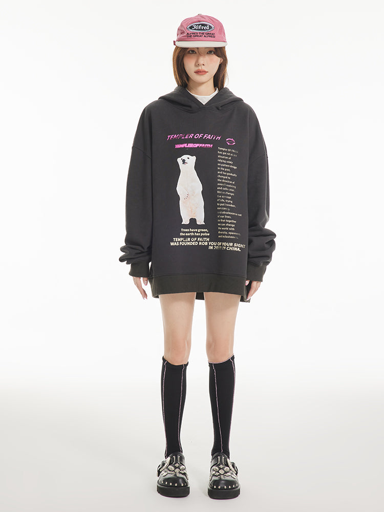 HODDIE OVERSIZE BEAR SWEAT PULLOVER PARKA