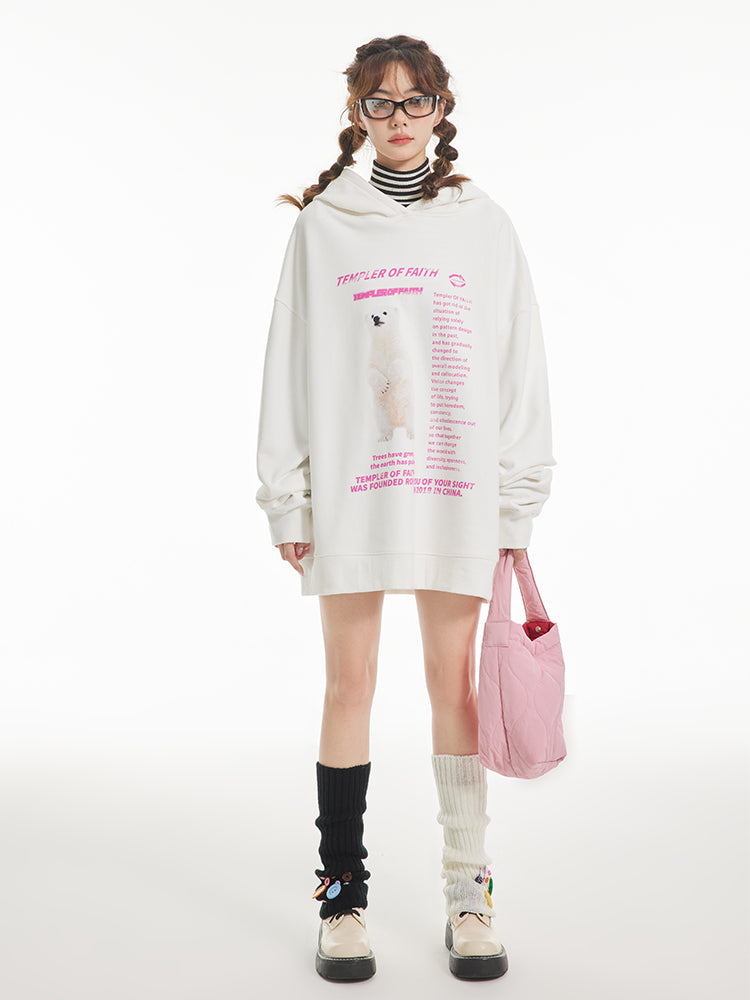 HODDIE OVERSIZE BEAR SWEAT PULLOVER PARKA