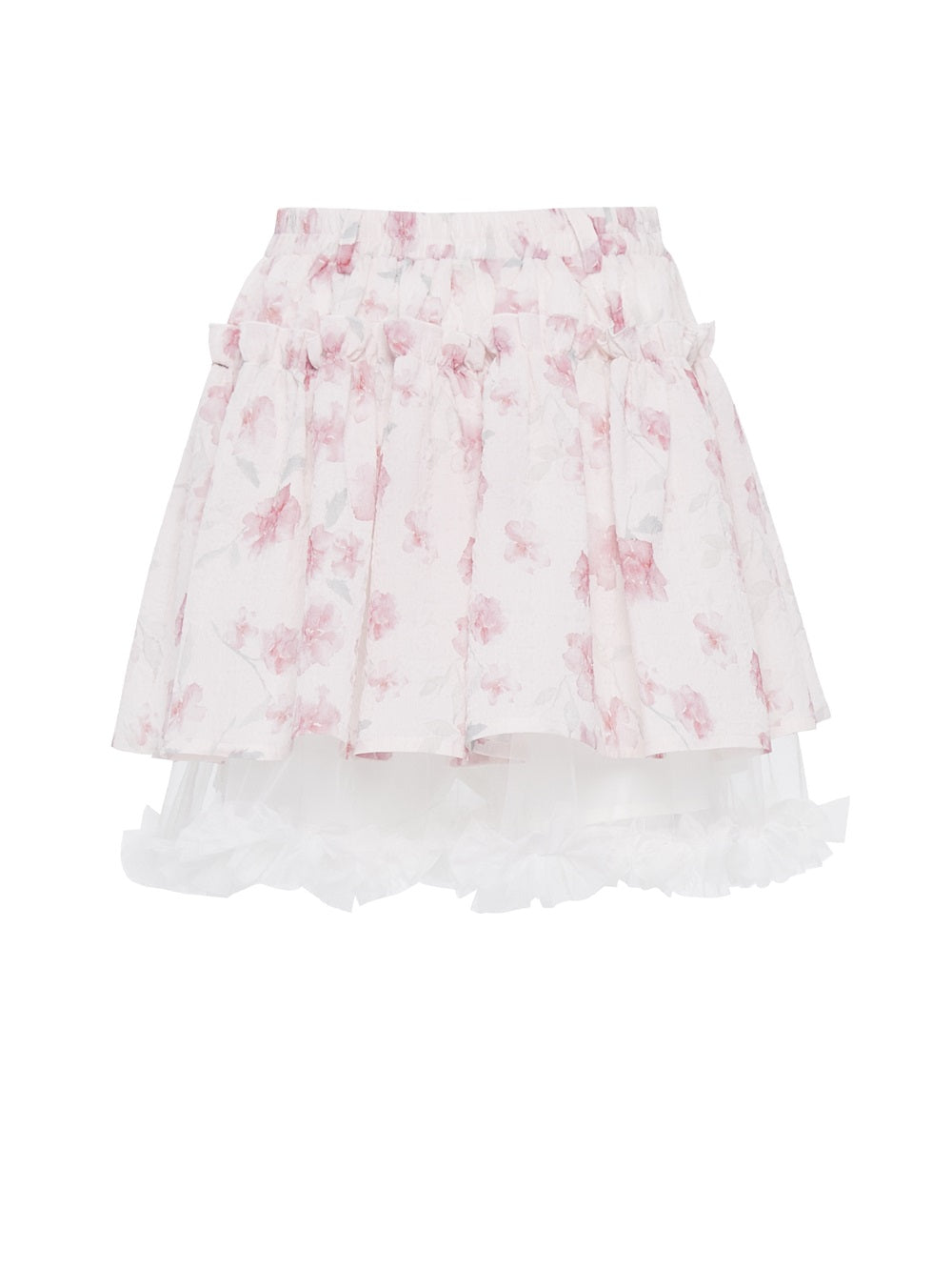 Flauschige Blumenrose Retro Spitzenrumpfblusenrock