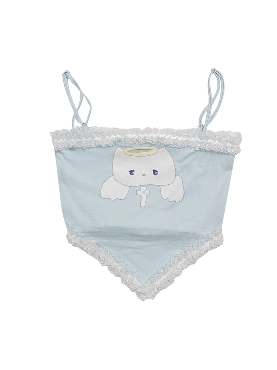 레이스 프릴 캐릭터 니치 카미솔