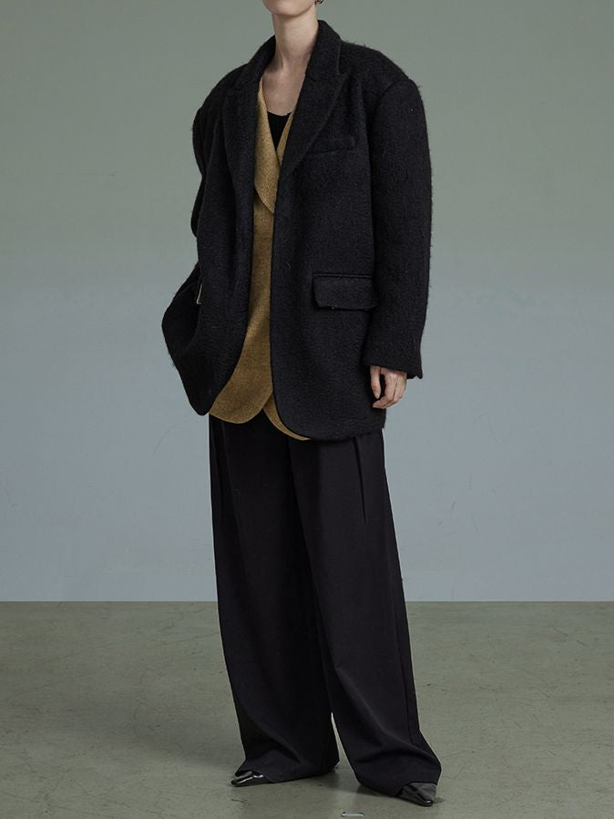 Rayered Mature Classy Middle Wool Coat