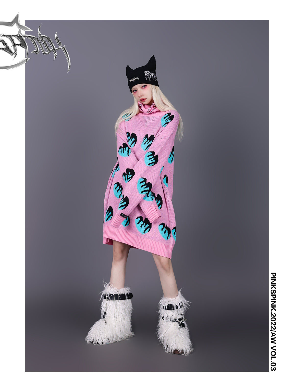 고양이 귀여운 니트 모자