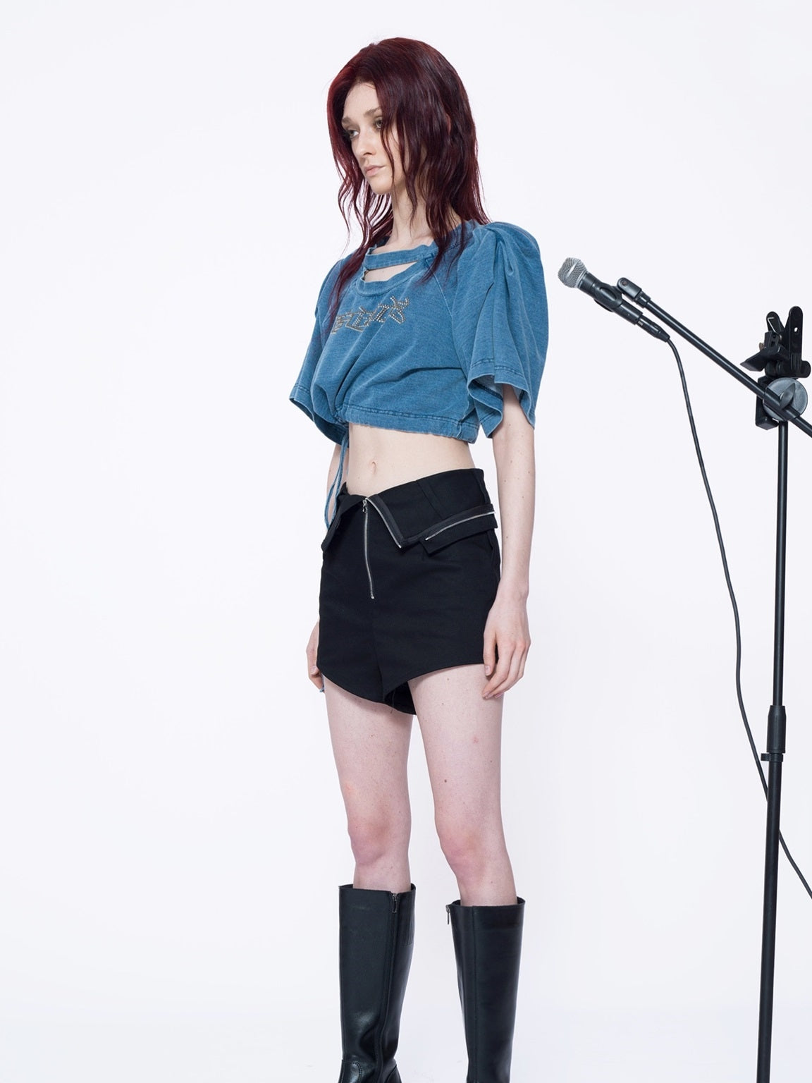 Kruppiertes Nichi-Draw-String-T-Shirt