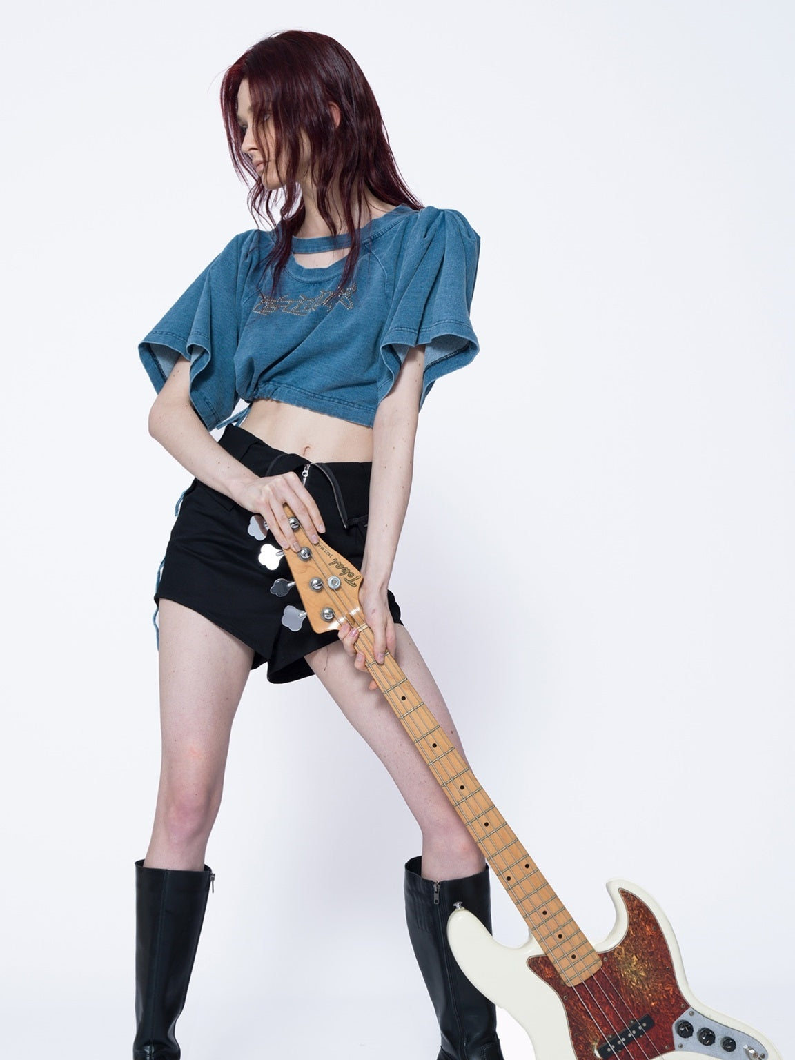 Kruppiertes Nichi-Draw-String-T-Shirt