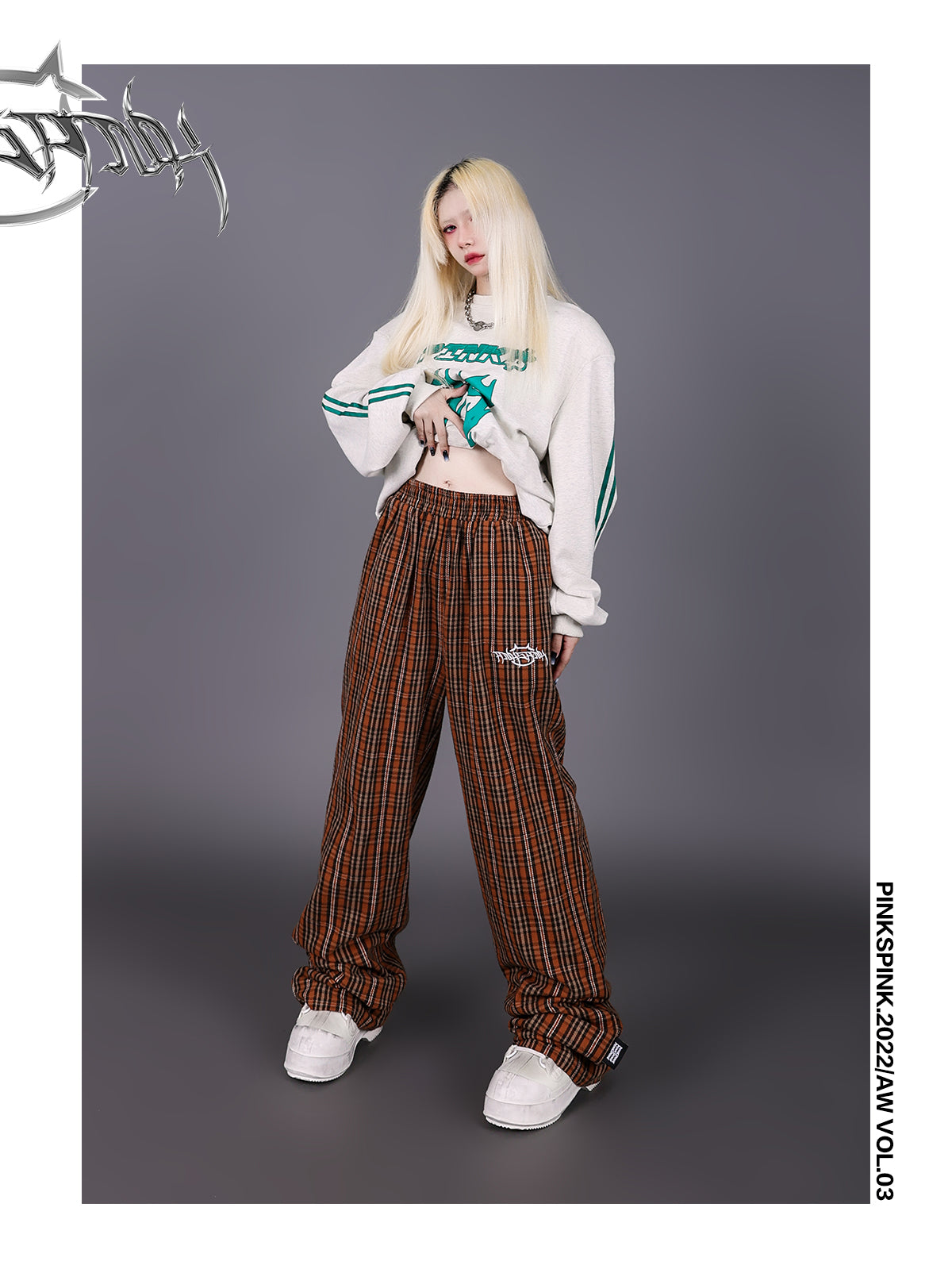 Plaid Casual Wide Pants