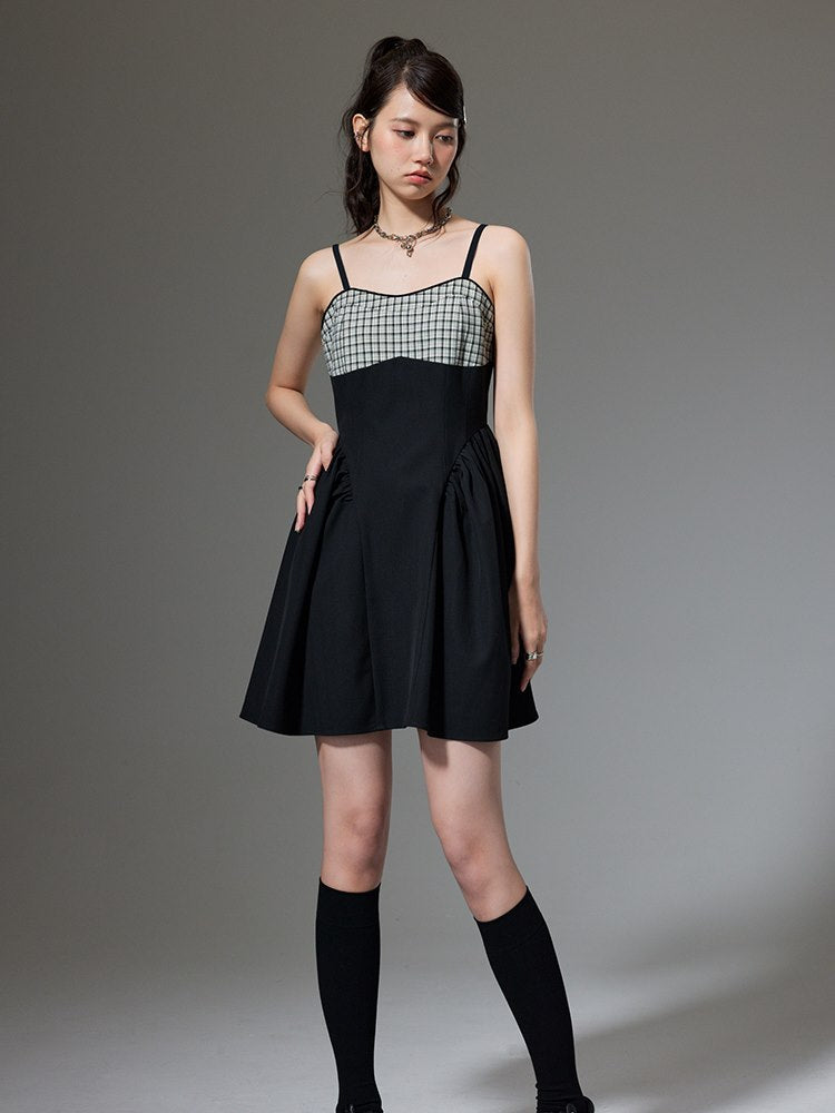 Ribbon Plaid Flare short Jacket One-piece