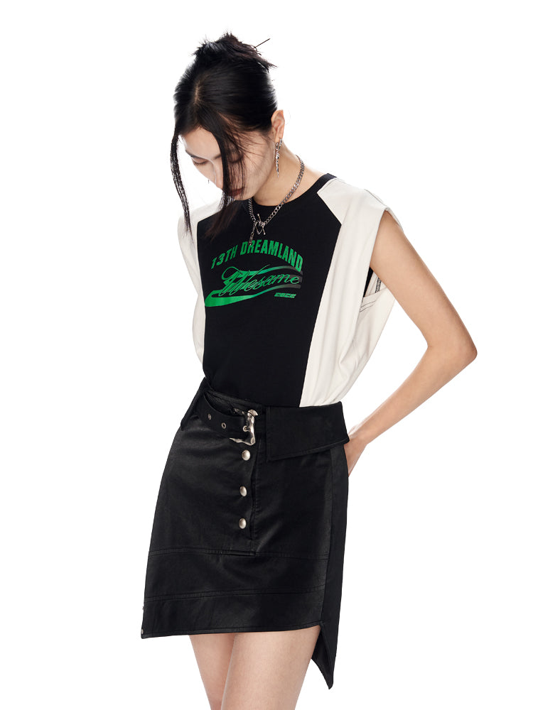 Bi-Color NO-SLEEVE CASUAL CUTSEW