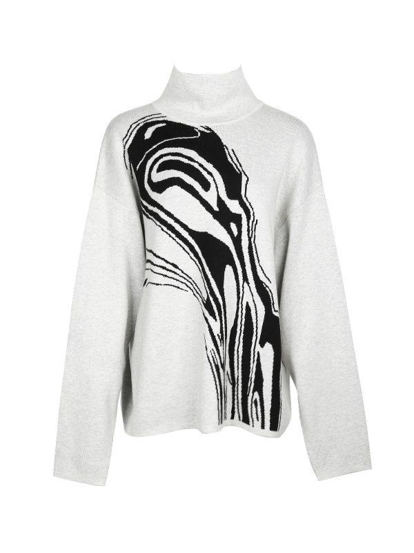 대리석 니트 레트로 성숙한 상판 및 스커트