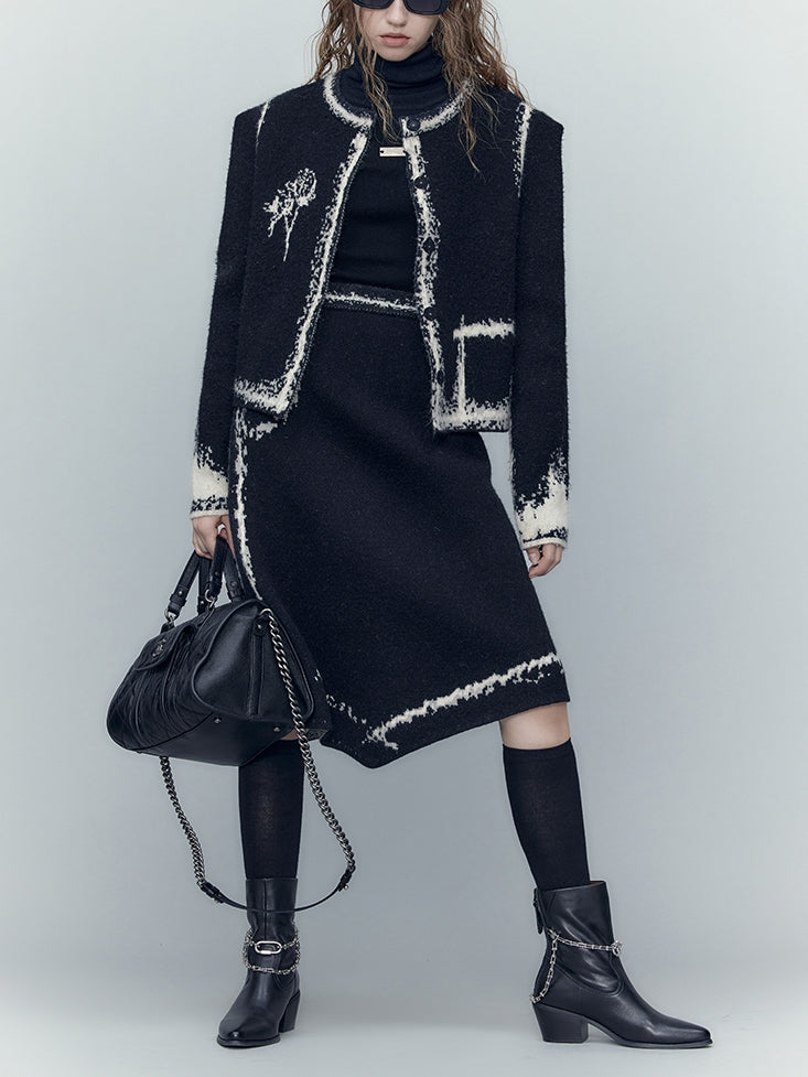 Chain Leather Low-heel Short-Boots