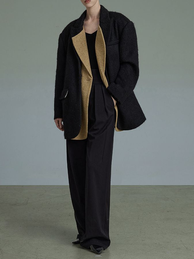 Rayered Mature Classy Middle Wool Coat