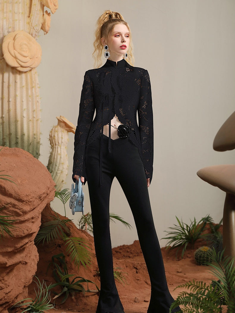 Lace Classic Sheer Feminine Blouse