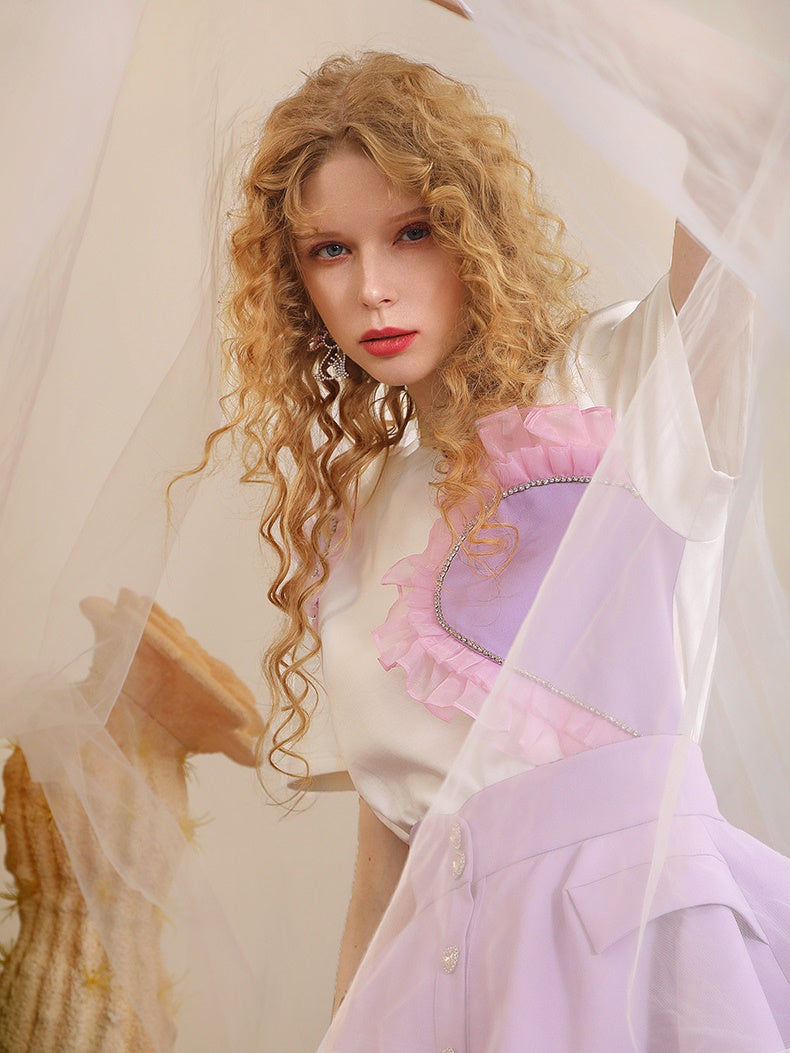 Girly Spitzenrumpfschicht Sute Retro T-Shirt & Rock