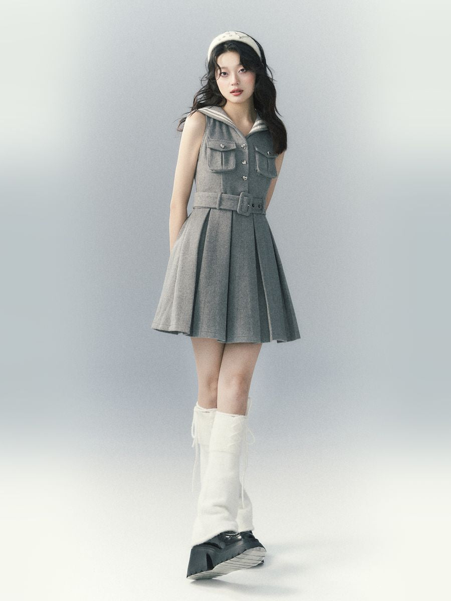 대학 스타일의 여성용 볼로로 재킷 및 원피스