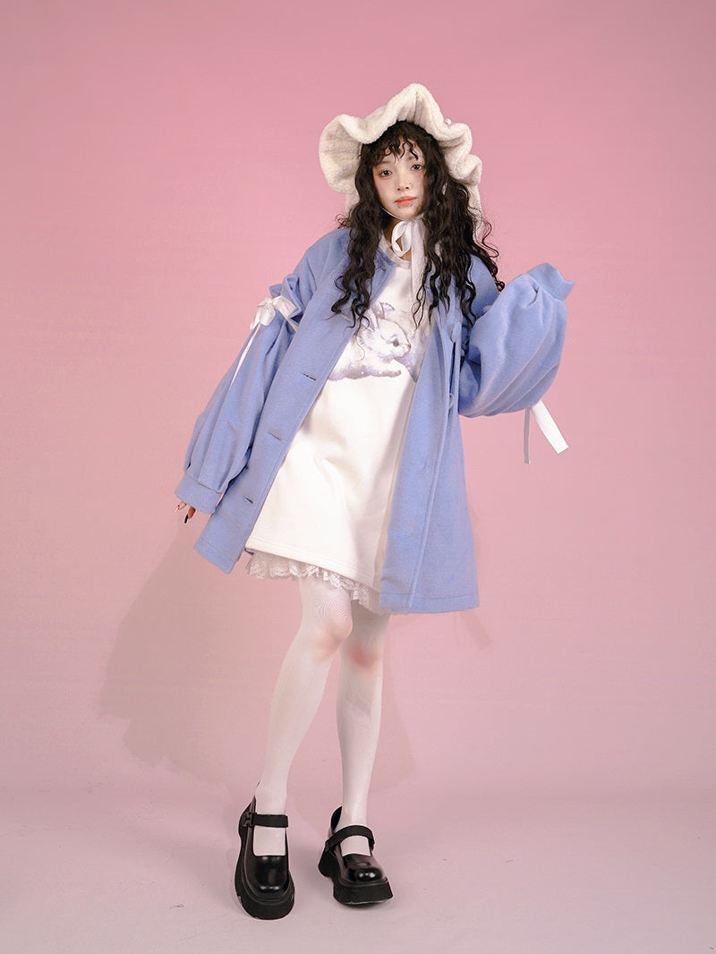 Ribbon niedliche girly Spitzenkragenmantel