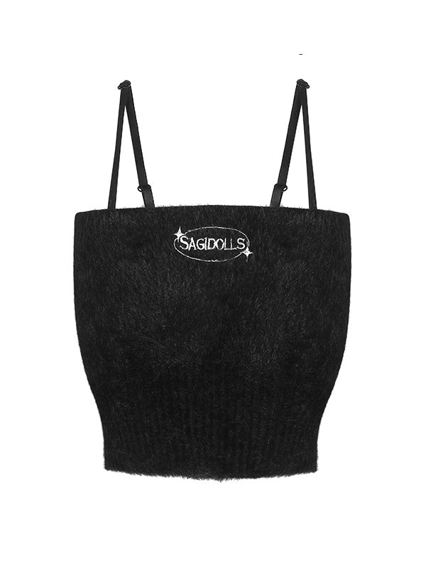 Star Fluffy Knit Camisole&Cardigan Set-up