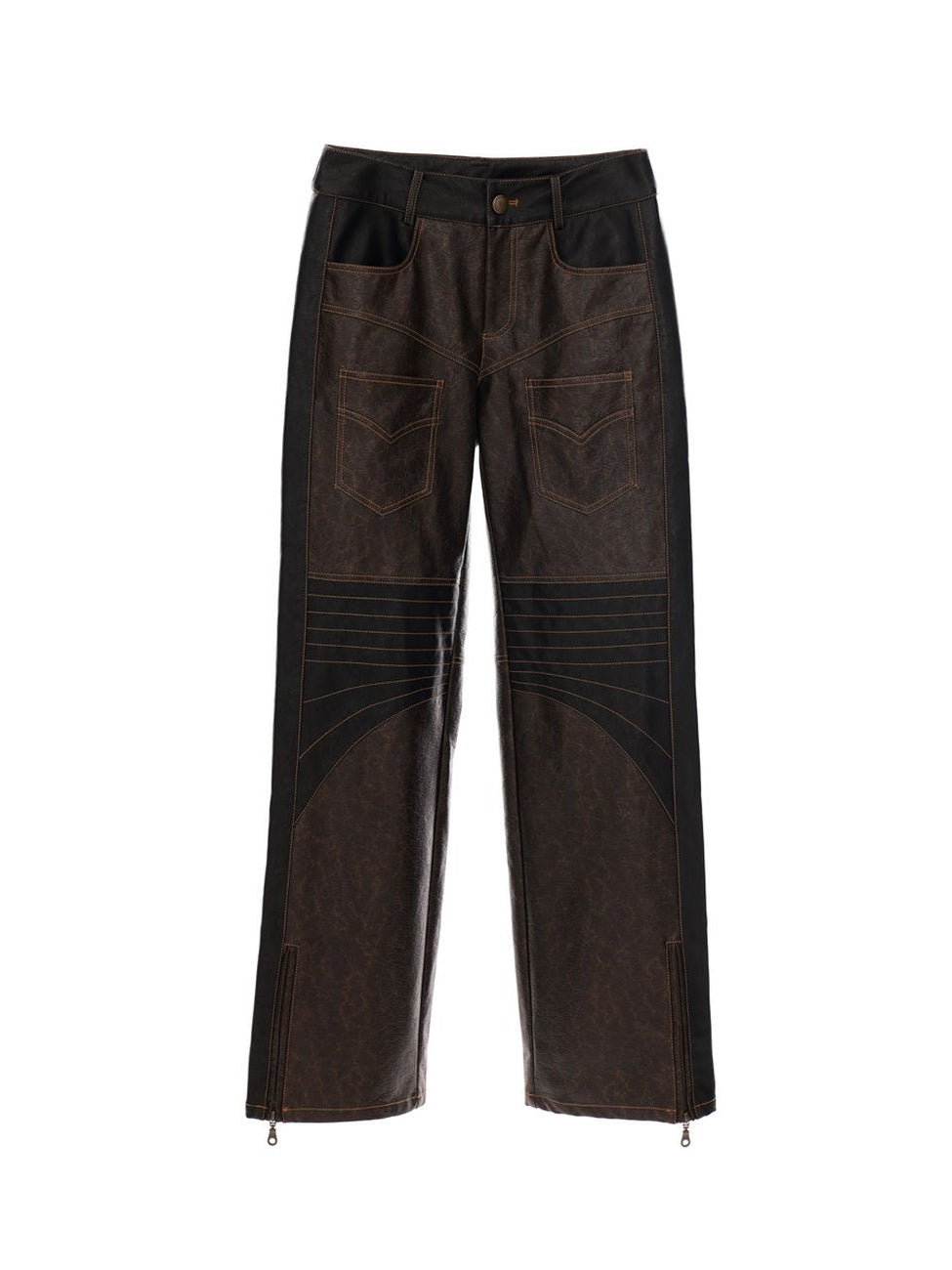 Fastener Flare Leather Nichi Handsome Pants