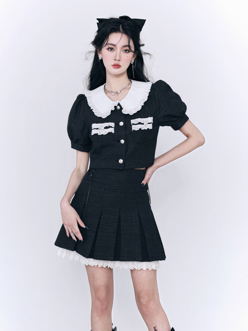 Lace Cute Frill Lace Blouse&Skirt