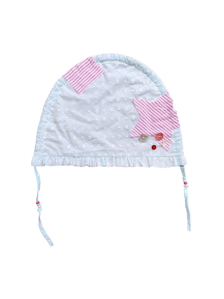 Fancy Frill Retro Flower Embroider Hood