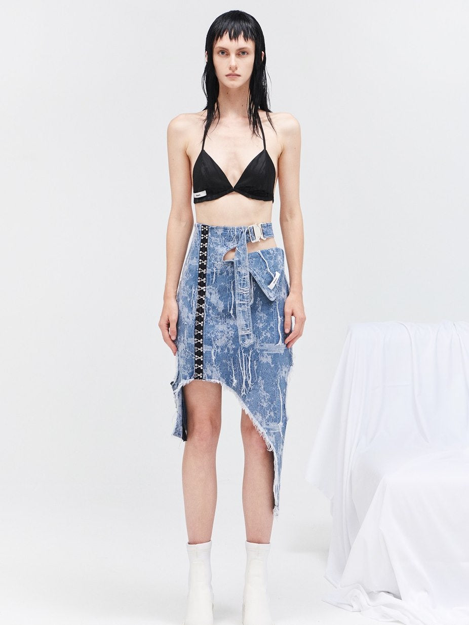 Denim asymmetry nichi à la mode