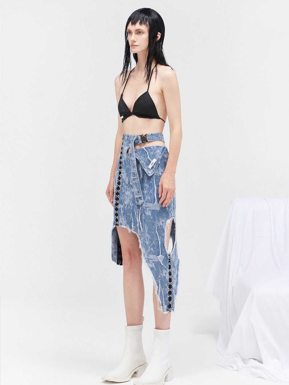 Denim asymmetry nichi à la mode