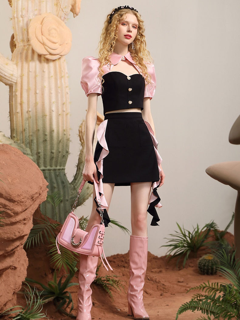 Tops & Rock Frill Bi-Color Satin Elegant Setup