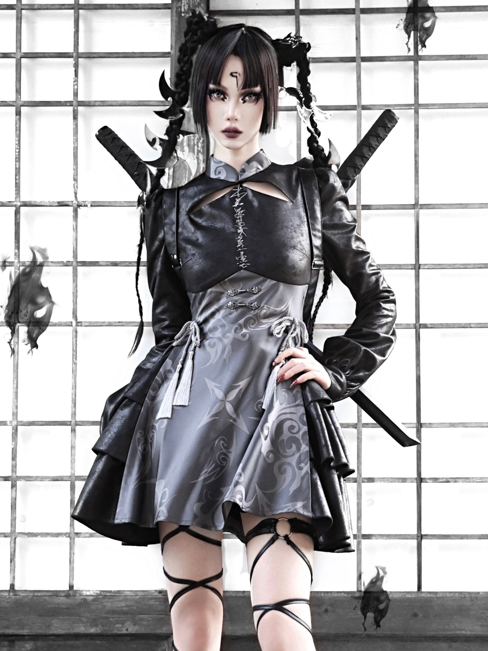 Gothic Cosplay Suede China One-piece