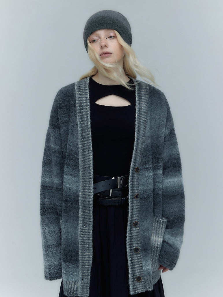 BORDER WARM SIMPLE KNIT-HAT