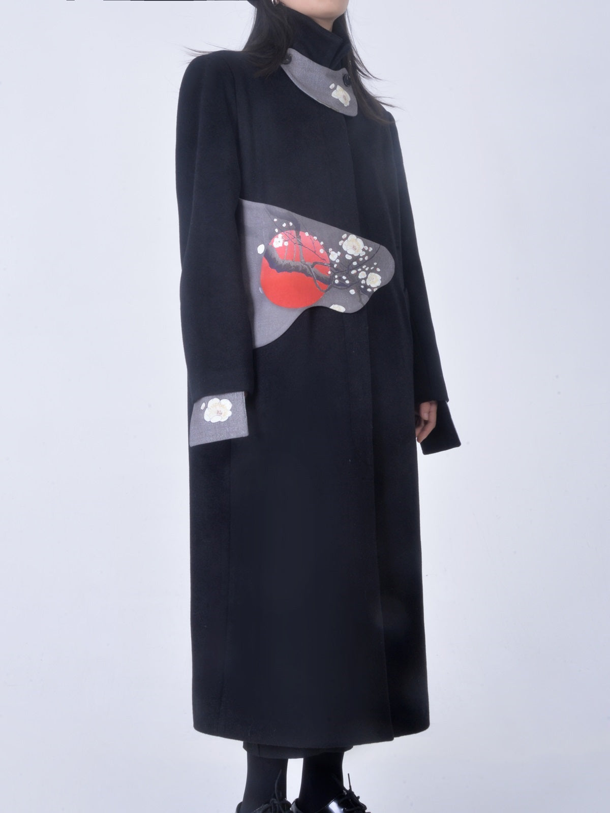 Japanese-style long wool nichi coat