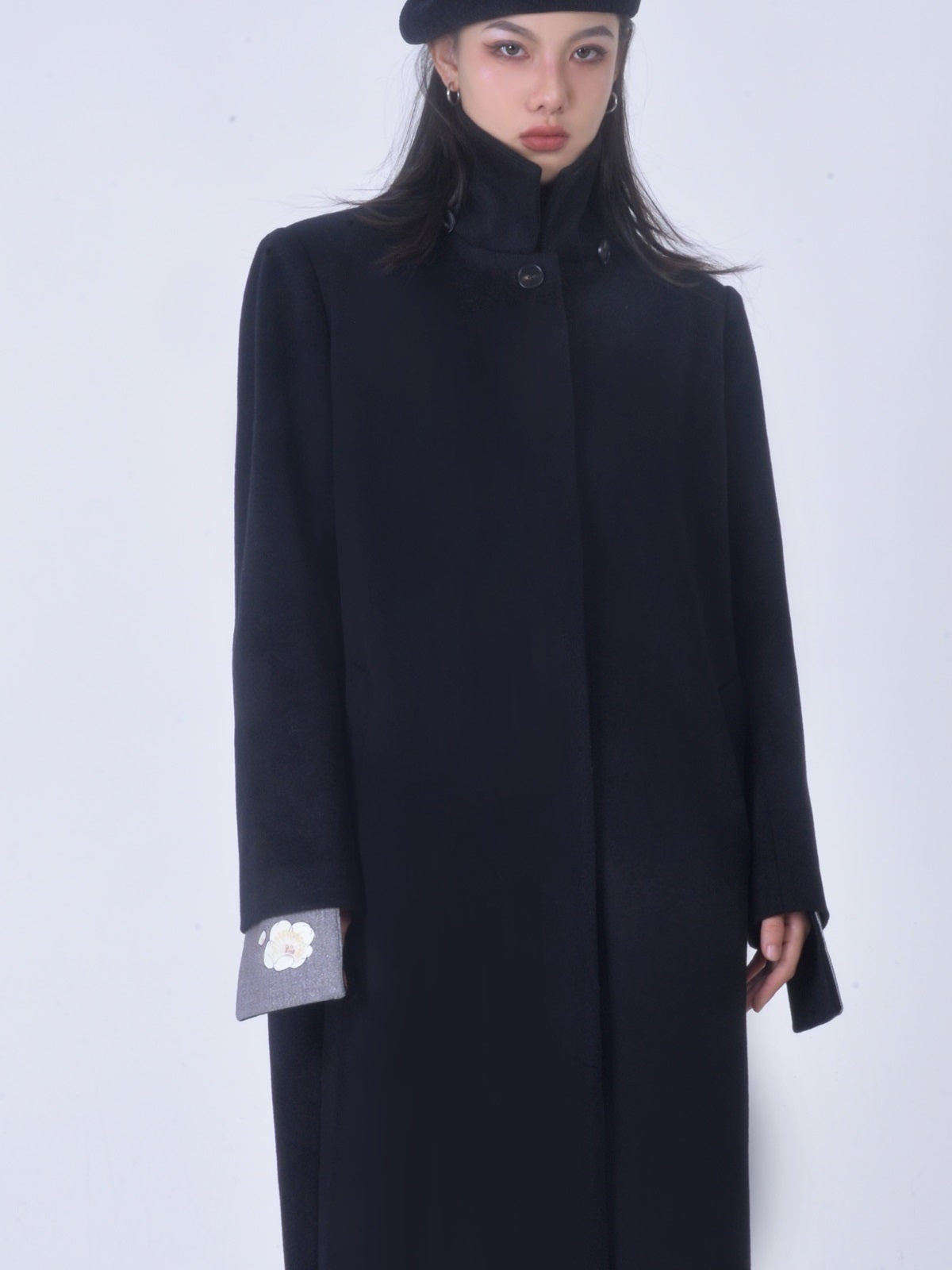 Japanese-style long wool nichi coat